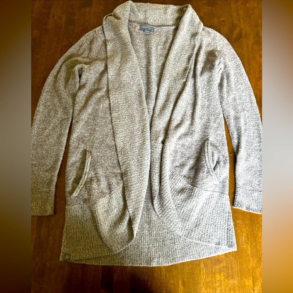 Barefoot Dreams Cozy Chic Lite XS/S Cardigan Gray Lounge Travel Athleisure House